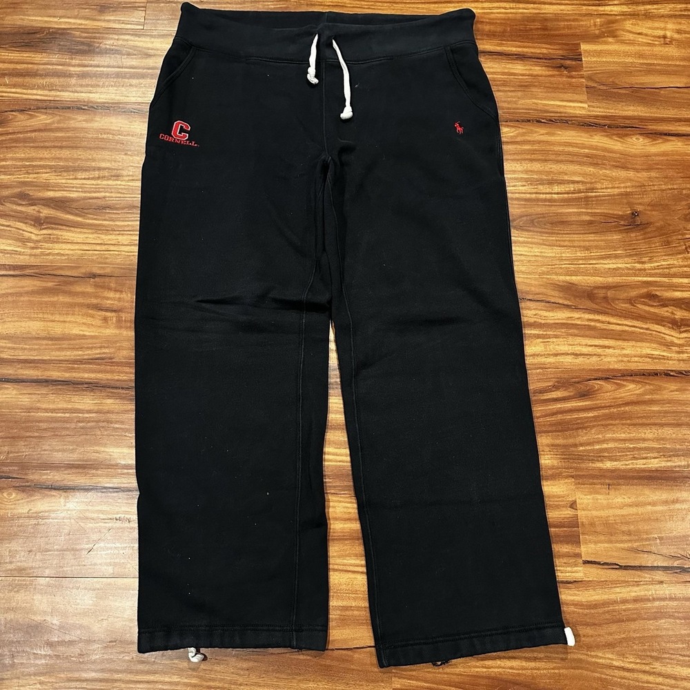 Cornell Big Red Pants Sweatpants Mens XL Black NCAA Football Polo Ralph Lauren